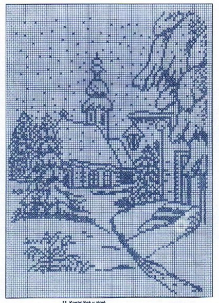 Kreuzstich monochrom. Große Muster, Mini