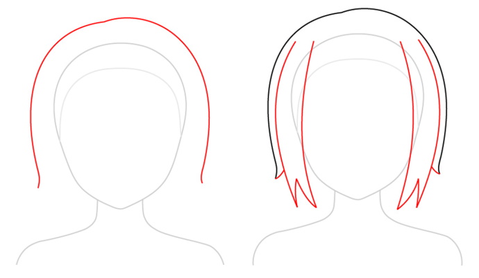 Anime-Frisuren für Mädchen. Wie man mit langen, kurzen und mittellangen Haaren zeichnet