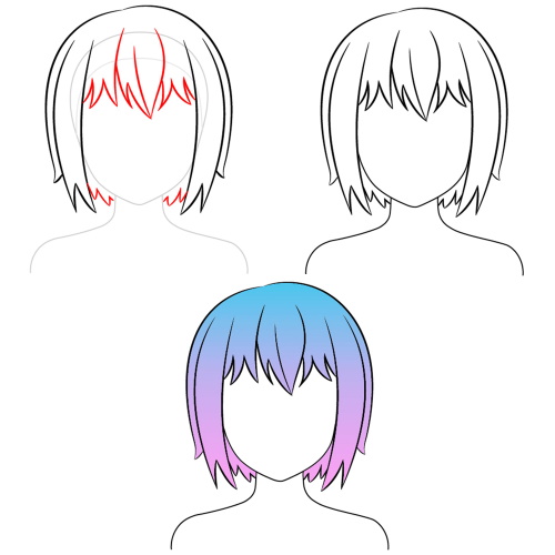 Anime-Frisuren für Mädchen. Wie man mit langen, kurzen und mittellangen Haaren zeichnet