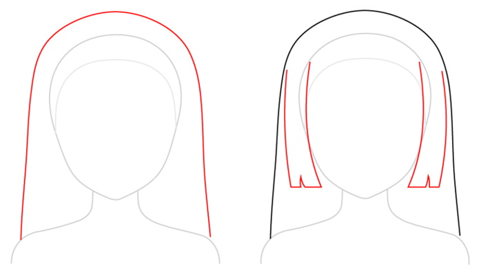 Anime-Frisuren für Mädchen. Wie man mit langen, kurzen und mittellangen Haaren zeichnet