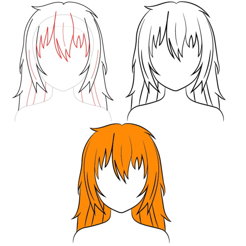 Anime-Frisuren für Mädchen. Wie man mit langen, kurzen und mittellangen Haaren zeichnet