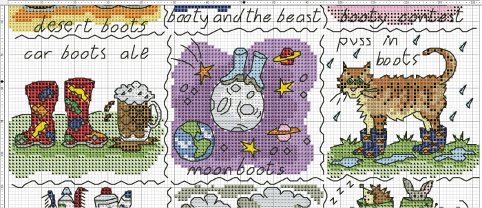 Bothy Threads-Sets, Kreuzstichmuster