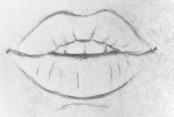 Lippen zeichnen mit Bleistift Schritt für Schritt für Anfänger