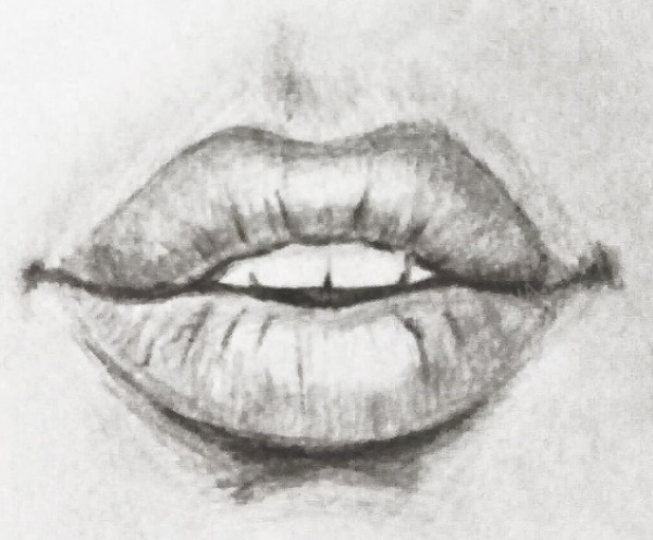 Lippen zeichnen mit Bleistift Schritt für Schritt für Anfänger