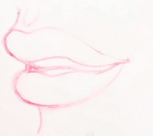 Lippen zeichnen mit Bleistift Schritt für Schritt für Anfänger