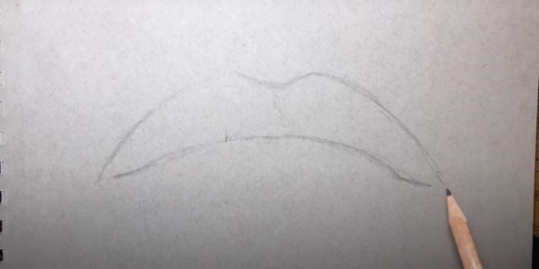 Lippen zeichnen mit Bleistift Schritt für Schritt für Anfänger