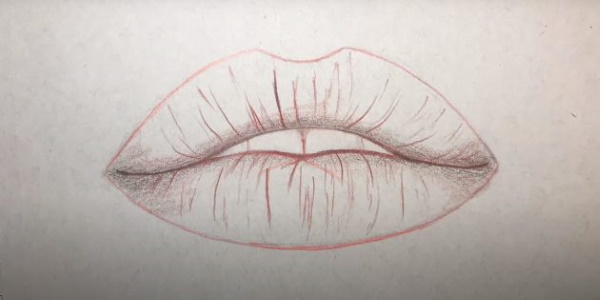 Lippen zeichnen mit Bleistift Schritt für Schritt für Anfänger