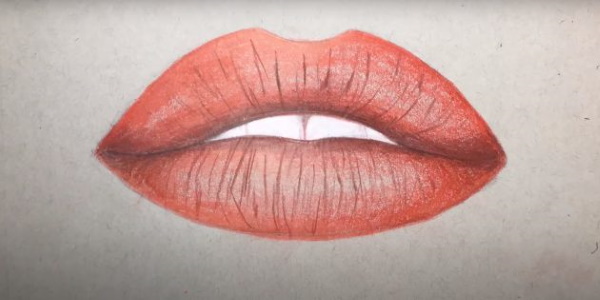 Lippen zeichnen mit Bleistift Schritt für Schritt für Anfänger