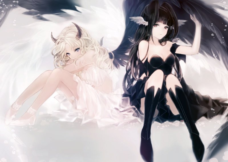 Zeichnungen zum Kopieren von Anime-Dämonen und Engeln