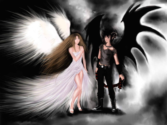 Zeichnungen zum Kopieren von Anime-Dämonen und Engeln