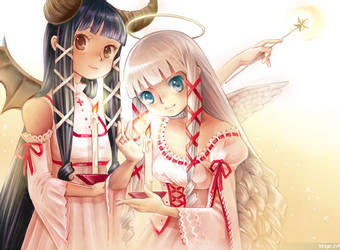Zeichnungen zum Kopieren von Anime-Dämonen und Engeln