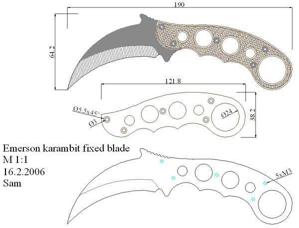 Karambit fatto di cartone. Come realizzare un coltello con le tue mani