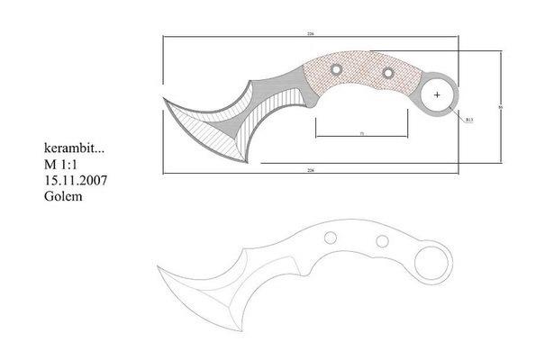 Karambit fatto di cartone. Come realizzare un coltello con le tue mani