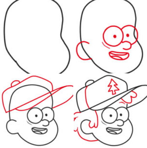 Disegni facili da schizzi di Gravity Falls