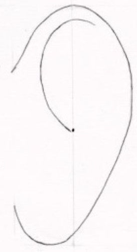 Orecchio - disegno passo dopo passo per bambini con matita