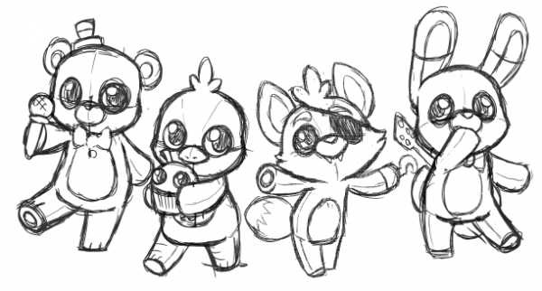 Fnaf-Künste zum Kopieren. Einfache Bilder