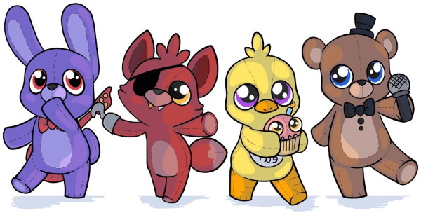 Fnaf-Künste zum Kopieren. Einfache Bilder