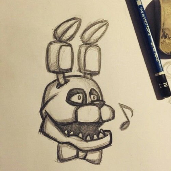 Fnaf-Künste zum Kopieren. Einfache Bilder