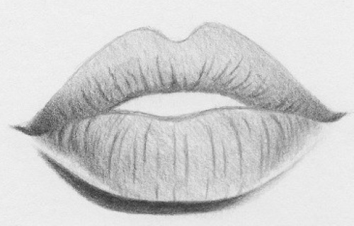 Lippen zeichnen mit Bleistift Schritt für Schritt für Anfänger