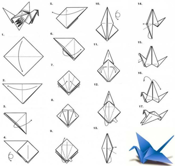 So erstellen Sie einen Origami-Papiervogel mit Ihren eigenen Händen