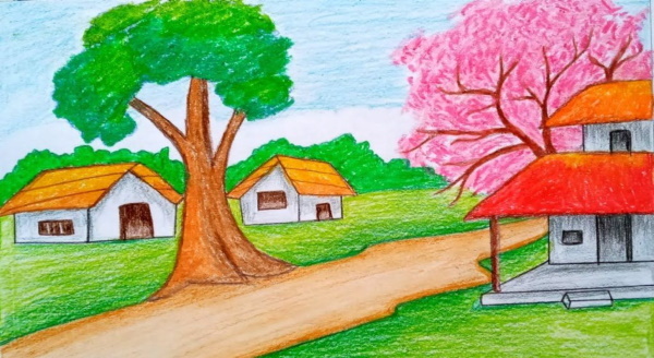 Die Schönheit der Heimat, Kinderzeichnungen mit Bleistift