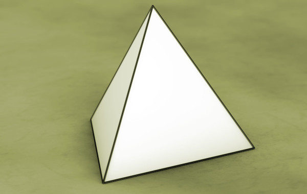Tetraeder aus Pappe. Schema, Schritt für Schritt, Vorlage