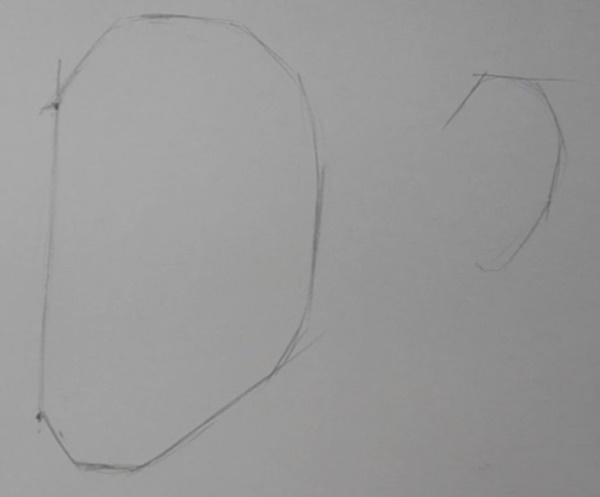 Orecchio - disegno passo dopo passo per bambini con matita