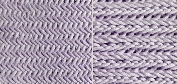 Ährchenmuster-Stricknadeln. Schema und Beschreibung der länglichen Schleifen, durchbrochen