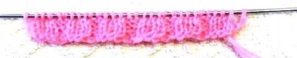 Ährchenmuster-Stricknadeln. Schema und Beschreibung der länglichen Schleifen, durchbrochen