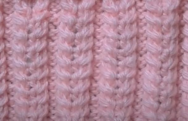 Ährchenmuster-Stricknadeln. Schema und Beschreibung der länglichen Schleifen, durchbrochen