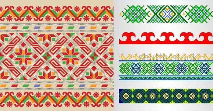 Baschkirische Ornamente und Muster, Schablonen, Bilder für Kinder