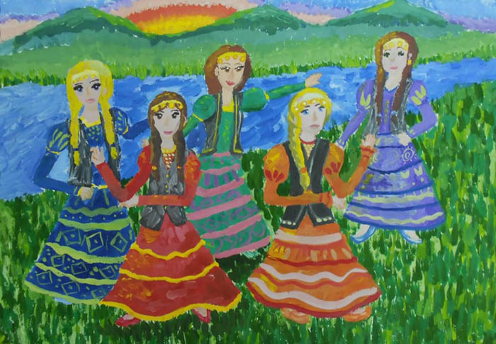Baschkirische Ornamente und Muster, Schablonen, Bilder für Kinder