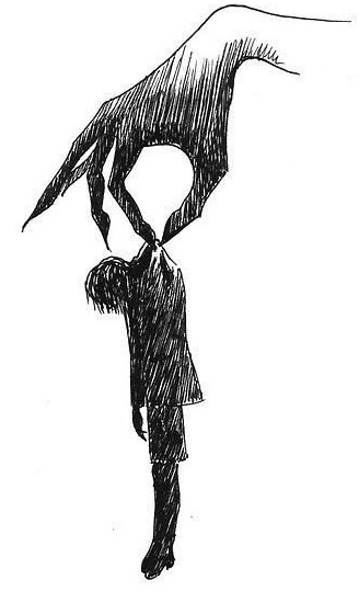Depressive Zeichnungen zum Kopieren mit einem Bleistift über unerwiderte Liebe, Traurigkeit, Kummer