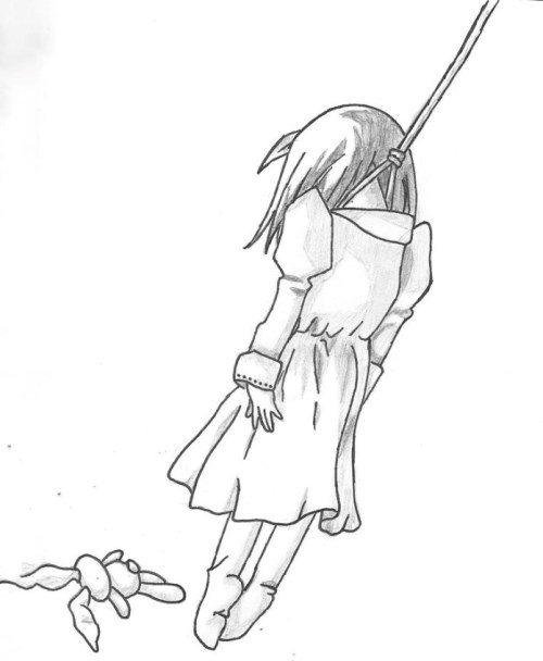 Depressive Zeichnungen zum Kopieren mit einem Bleistift über unerwiderte Liebe, Traurigkeit, Kummer
