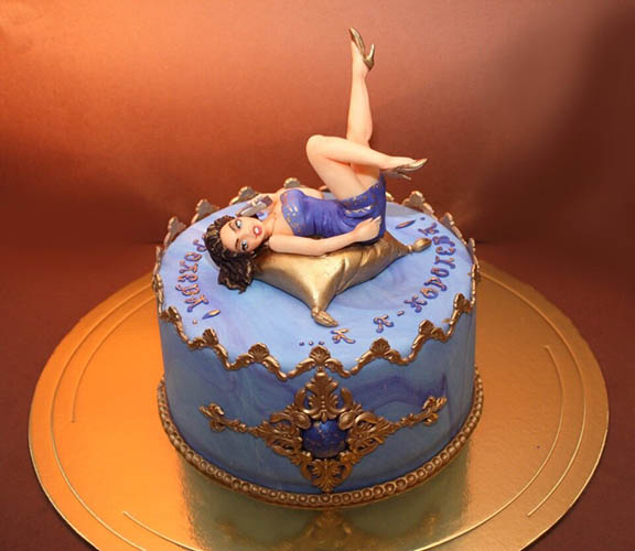 Foto eines Mädchens im Pin-Up-Stil für einen Kuchen. Beispiele