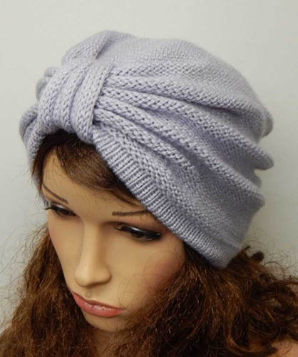 So stricken Sie mit Stricknadeln eine Turbanmütze für eine Frau. Neue Modelle, Diagramme, Beschreibung