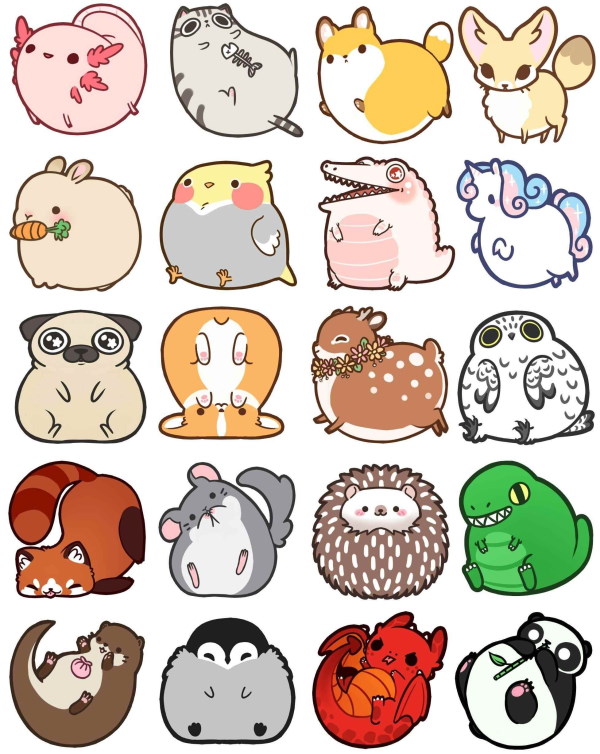 Kawaii, Kawaii-Zeichnungen zum Kopieren 365: Mädchen, Essen, soziale Netzwerke