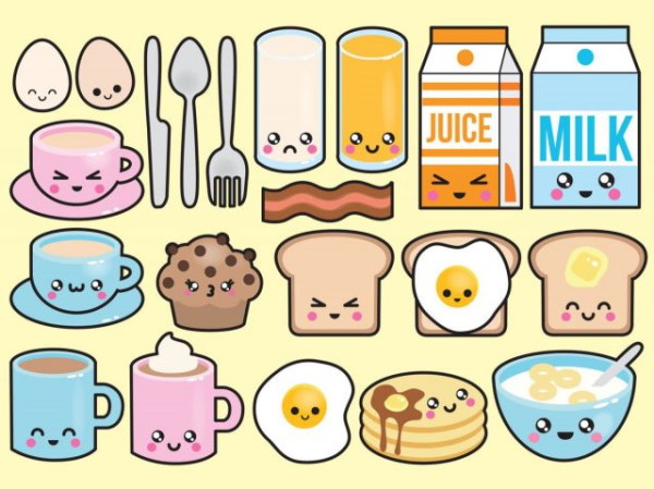 Kawaii, Kawaii-Zeichnungen zum Kopieren 365: Mädchen, Essen, soziale Netzwerke