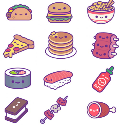 Kawaii, Kawaii-Zeichnungen zum Kopieren 365: Mädchen, Essen, soziale Netzwerke