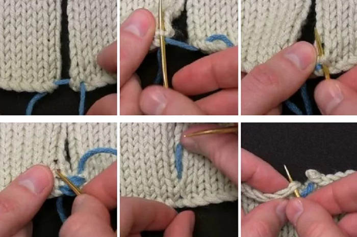 Matratzenstich beim Stricken. Schritt-für-Schritt-Anleitung