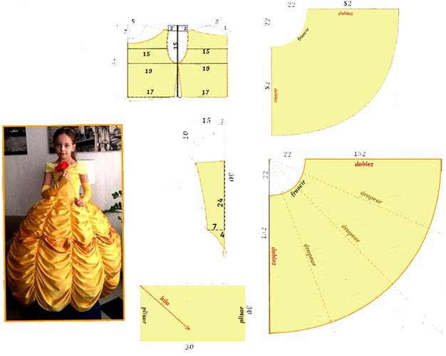 DIY Belle-Kleid aus „Die Schöne und das Biest“ für Mädchen