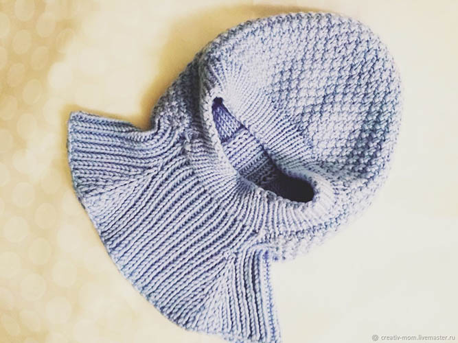 Mit Nadeln gestrickter Mützenhelm. Muster und Beschreibungen für Mädchen, Jungen, Neugeborene