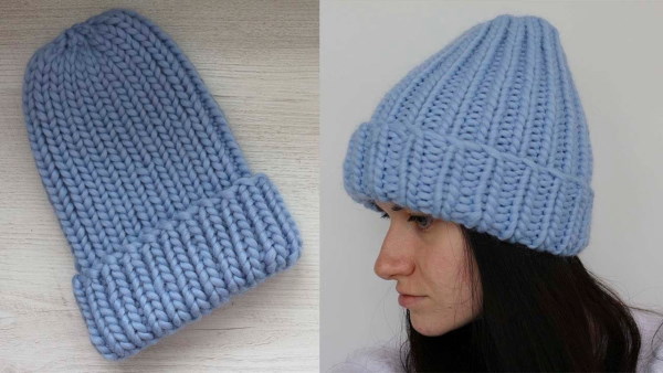 Mützen aus dickem Garn mit großen Stricknadeln. Muster und Beschreibungen, Modelle für Herbst, Winter für Damen