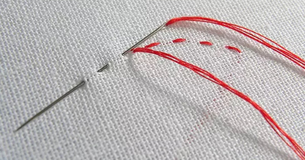 Schritt für Schritt rückwärts nähen. Schema, wie man Kreuzstich mit Perlen macht