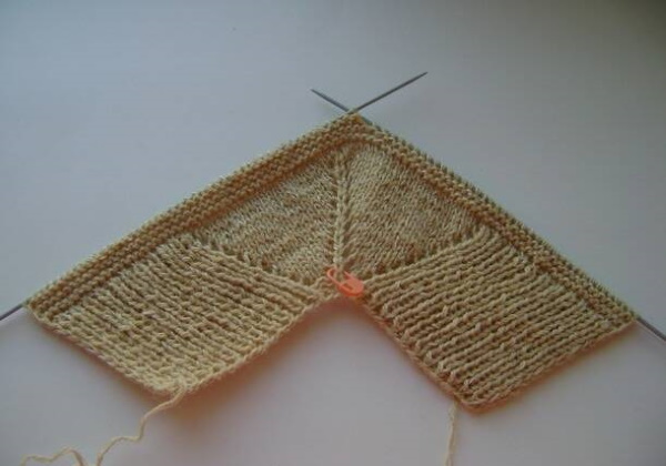 Fußabdrücke auf zwei Stricknadeln ohne Naht. Beschreibung und Diagramm