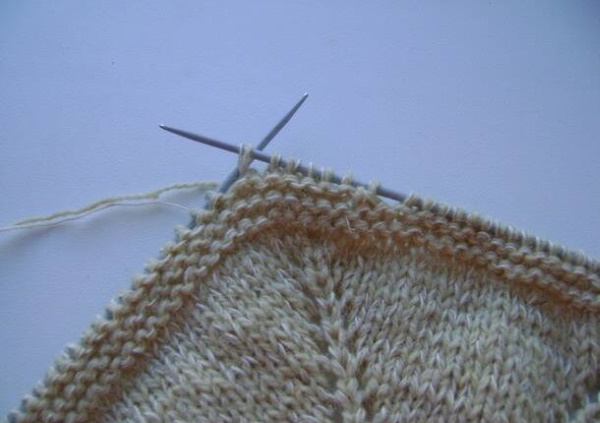 Fußabdrücke auf zwei Stricknadeln ohne Naht. Beschreibung und Diagramm