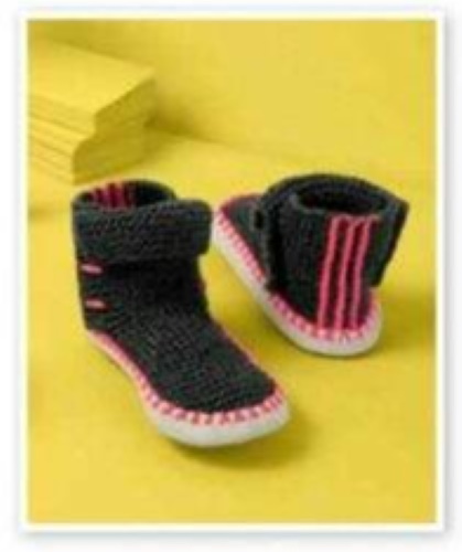 Gestrickte Hausschuhe für Anfänger Schritt für Schritt mit Beschreibung