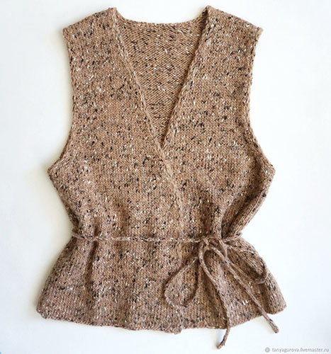 Gestrickte Mohairweste für Damen und Mädchen. Schemata und Beschreibung, neue Modelle