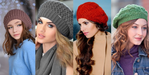 So stricken Sie eine Damenbaskenmütze mit Stricknadeln. Schemata mit Beschreibung Sommer, Winter