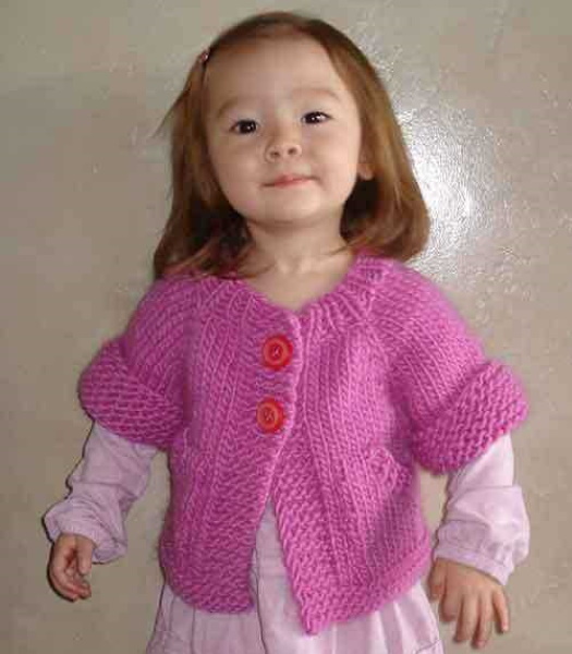 Gestrickte Bluse für Mädchen im Alter von 1–2 Jahren. Beschreibung, Diagramme
